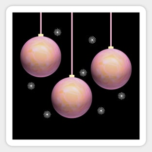 Pink Christmas Tree Balls Sticker